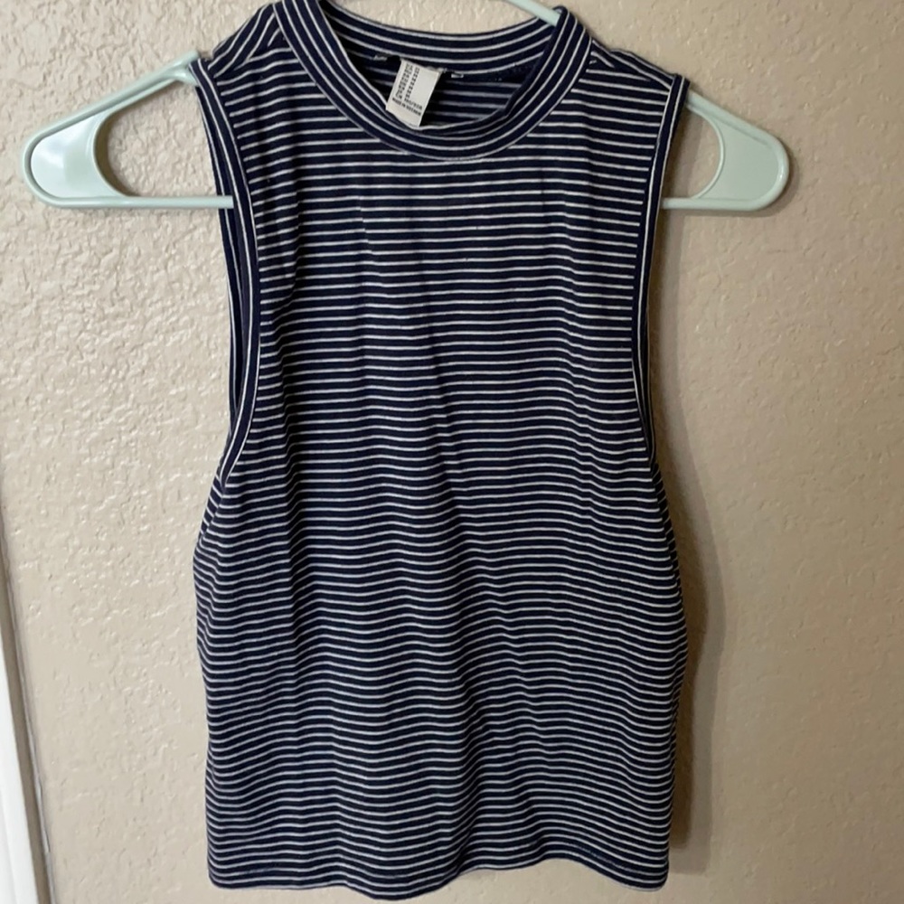 F21 Mockneck Striped Tank Top